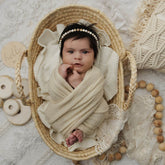 Handmade Straw Braid Baby Basket | Unique | Beige