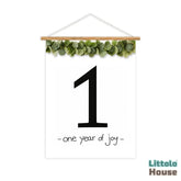 Milestone Scroll Banner 1st Birthday D207 Set of 1 | M | Black White