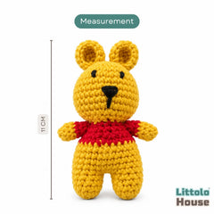 Baby Crochet Pooh Toy Style 2 TY207 | Pack of 1 | Red Yellow
