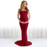 Strapless Tail Dress M037 | M | Cherry