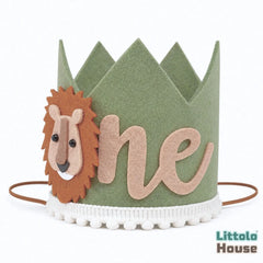 Wild One Safari Cake Smash Birthday Crown D196 | Pack of 1 | Green