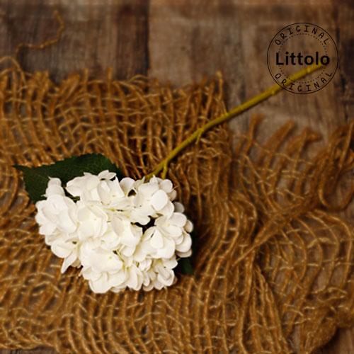 Artificial Hydrangea Silk Faux Flowers Bunch of 1 | White