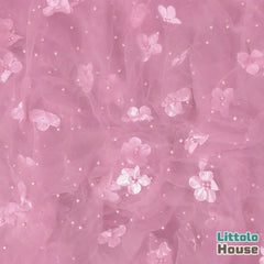 Attached Flower Net Wrap | Blush Pink