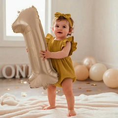 Baby Girl Stylish Frill Romper Outfit O212 | Turmeric