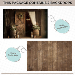 LB1556 Rustic Door Floral Duodrop (2 Pcs)
