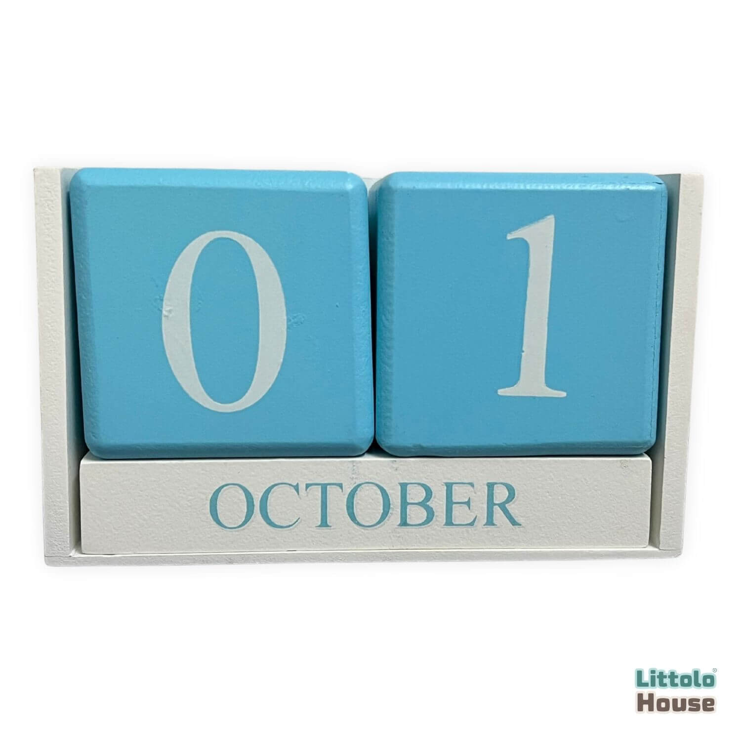 Baby Milestone Blocks | Wooden | Blue White