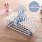 Anti-Slip Adjustable Clothes Hangers Pack of 5 | Studio Setups | Blue