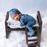 Baby Romper and Sleep Hat SR017 | Set of 2 | NB| Cornflower