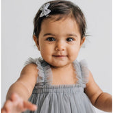 Baby Girl Net Frills Frock with Straps O015 Outfit | 1Y | Grey
