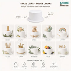Wooden Fake Cake | Wooden Decorative | Rustic White