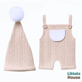 Baby Texture Knitted Romper with Hat O227 | NB | Cream