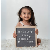 Milestone Letters Felt Board | Wooden Decorative | Grey