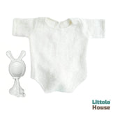 Baby Premium Furry Romper with Bunny Bonnet O232 | 3M | White