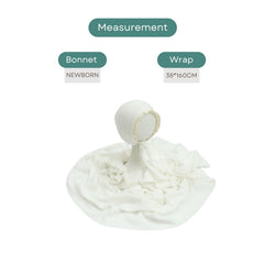 Baby Premium Stretchy Poly Cotton Wrap with Bonnet SR094 | NB | Off White