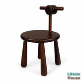 Vintage Motorcycle Style Stool | Wooden Decorative | Rustic Brown