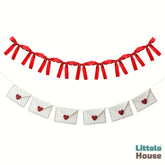 Bow Garland & Envelope Banner D169 | Pack of 2 | Red White