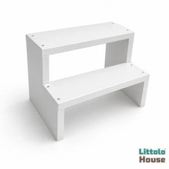 Ladder Step Stool | Wooden Decorative | White