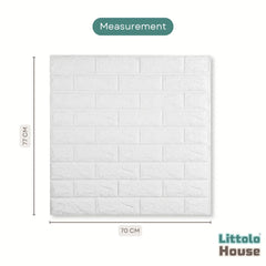 3D White Brick Texture Self-Adhesive Wall Sticker | Pack Of 4