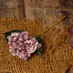 Artificial Hydrangea Silk Faux Flowers Bunch of 1 | Purple