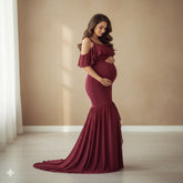 Mermaid Chiffon Maternity Gown M009 | L | Cherry