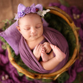 Adorable Handmade Bunny Headband with Floral Jazz H079 | 1Y | Purple