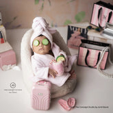 Baby Bathrobe with Hair Towel O205 | 9M | Pink