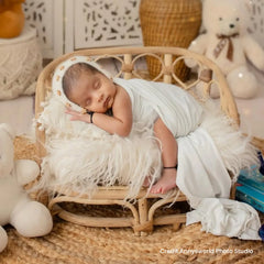Baby Woolen Star Bonnet | NB | Milky White