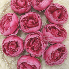 Artificial Peony Flower Heads F064 Pack of 10 | Dark Pink