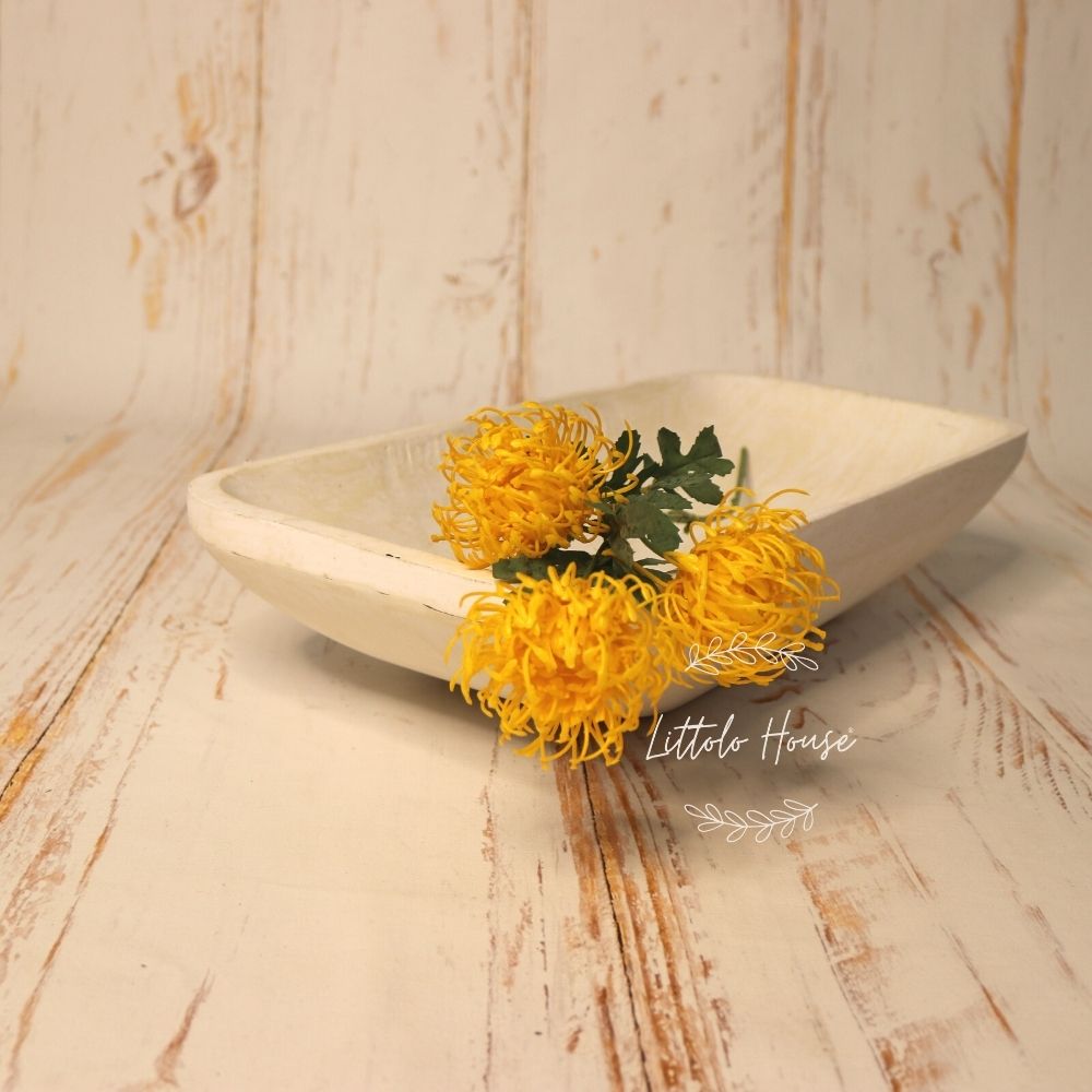 Artificial Pincushion Proteas Flowers F042 | Bunch of 3 Heads | Yellow