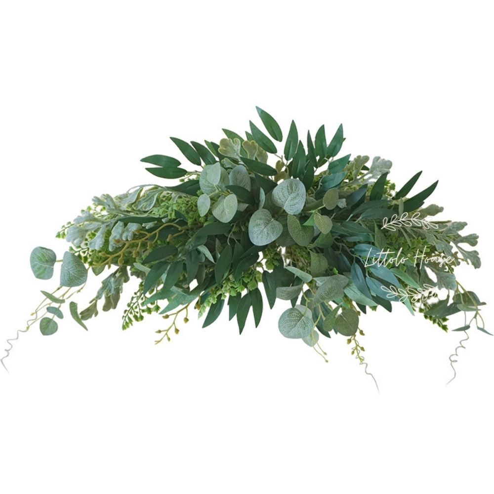 Artificial Silk Flower Arch Wreath F058 Pack of 1 | Natural Green