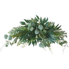 Artificial Silk Flower Arch Wreath F058 Pack of 1 | Natural Green