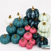Artificial Colorful Halloween Pumpkins 24 PCS in Assorted Colors and Sizes D009 | Decorative Add-ons | Multicolour