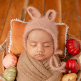 Baby Cute Ear Bonnet B019 | NB | Caramel