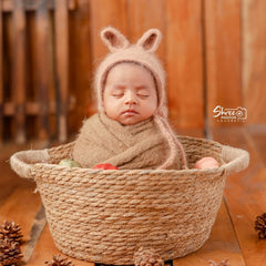 Baby Cute Ear Bonnet B019 | NB | Caramel