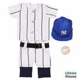 Baby Boy Baseball Outfit with Cap & Ball O117 | NB | White Blue