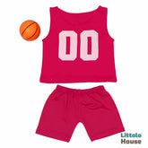Baby Boy Sports Jersey & Short with Basket Ball O114 | NB | Burgundy