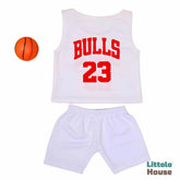 Baby Boy Sports Jersey & Short with Basket Ball O114 | NB | White
