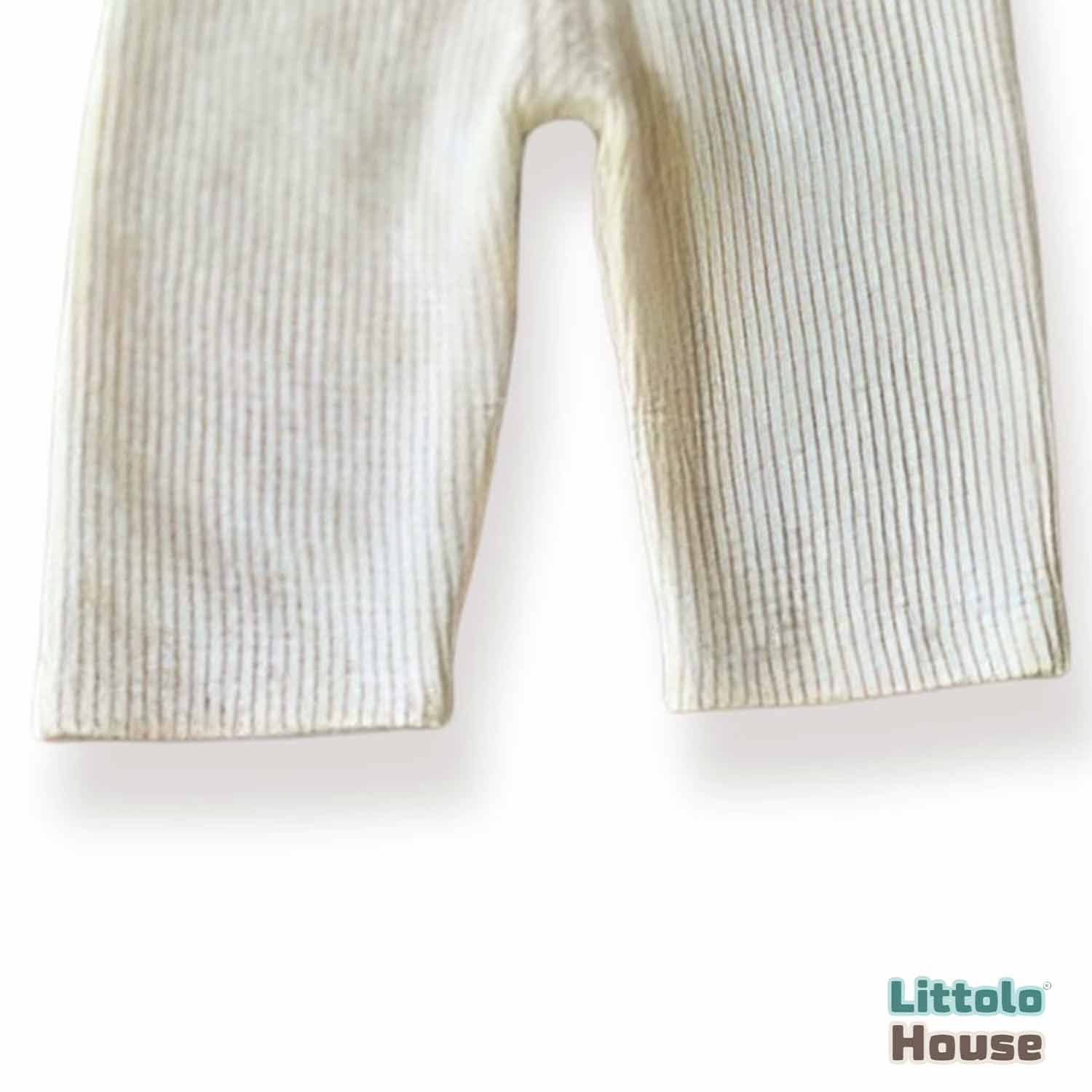 Baby Boy Straps Pant with Cap O124 | 2M | Off White