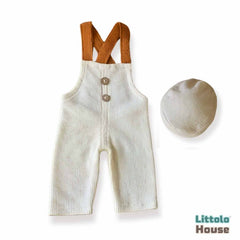 Baby Boy Straps Pant with Cap O124 | 2M | Off White