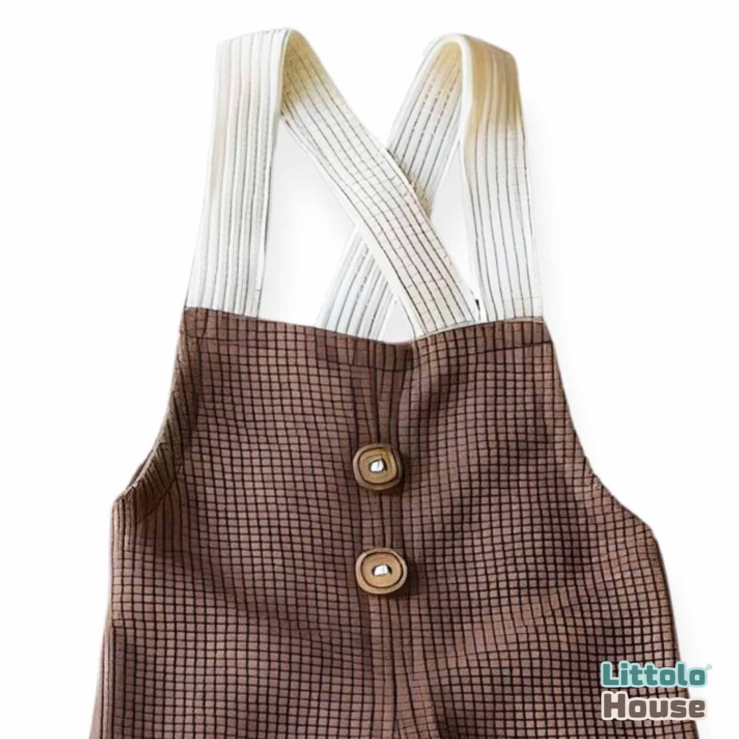 Baby Boy Straps Pant with Cap O124 | 2M | Peanut