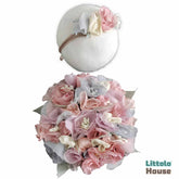 Baby Floral Circular Bum Cover with Hairband S053 | Set of 2 | Pink Purple Shades