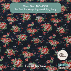 Baby Floral Wrap | Navy Blue