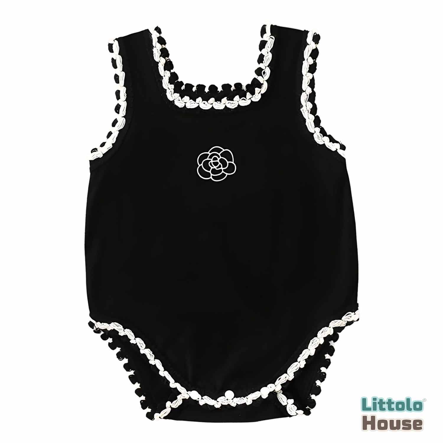 Baby Girl Fashionista Black Romper O119 | 9M | Black