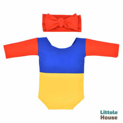 Baby Girl Snow White Theme Costume with Hairband Set of 2 Outfit O080 | NB | Red Blue