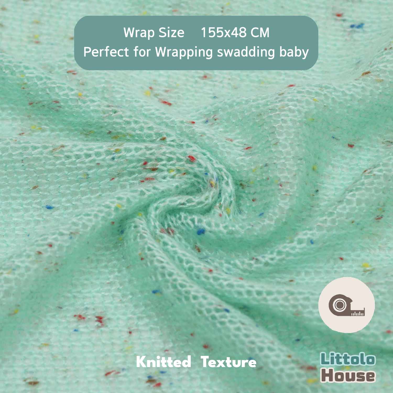 Baby Knitted Dotted Wrap W035 | Mint