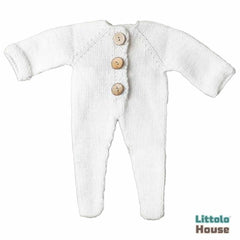 Baby Knitted Rompers O014 Outfit | NB | White