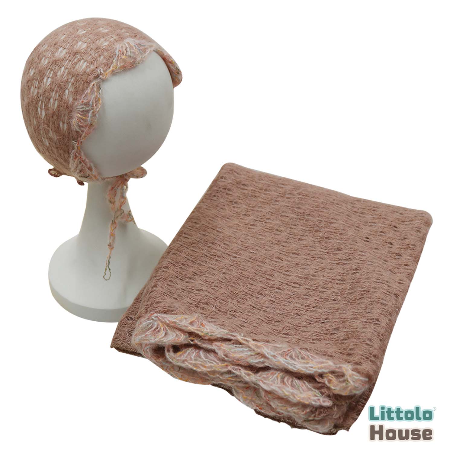 Baby Knitted Wrap with Knitted Bonnet Set of 2 SR083 | NB | Toon