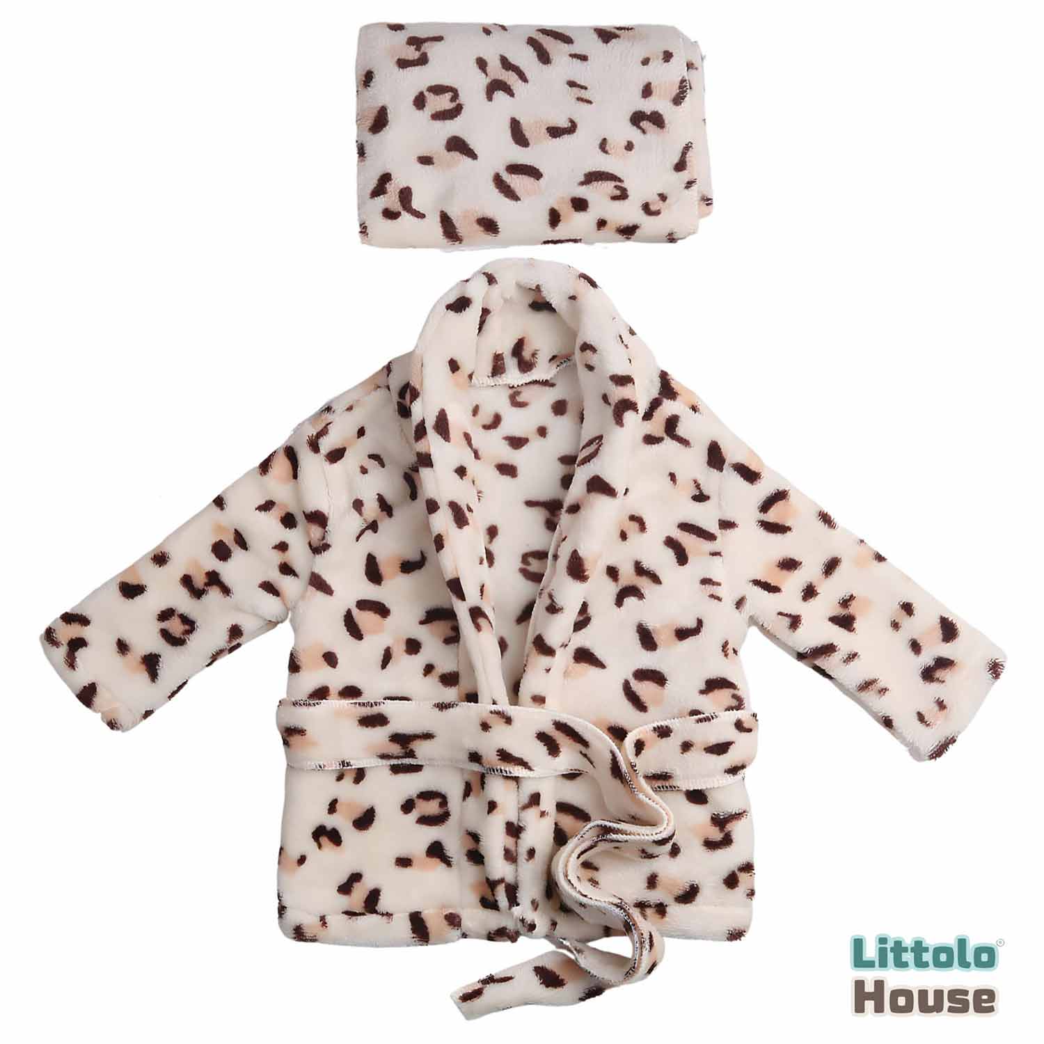 Baby Leopard Print Bathrobe Set O091 | 3M | Leopard Print
