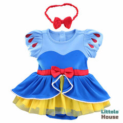 Baby Mermaid Princess Frock with short sleeves Outfit O026 | 1Y | Multicolour