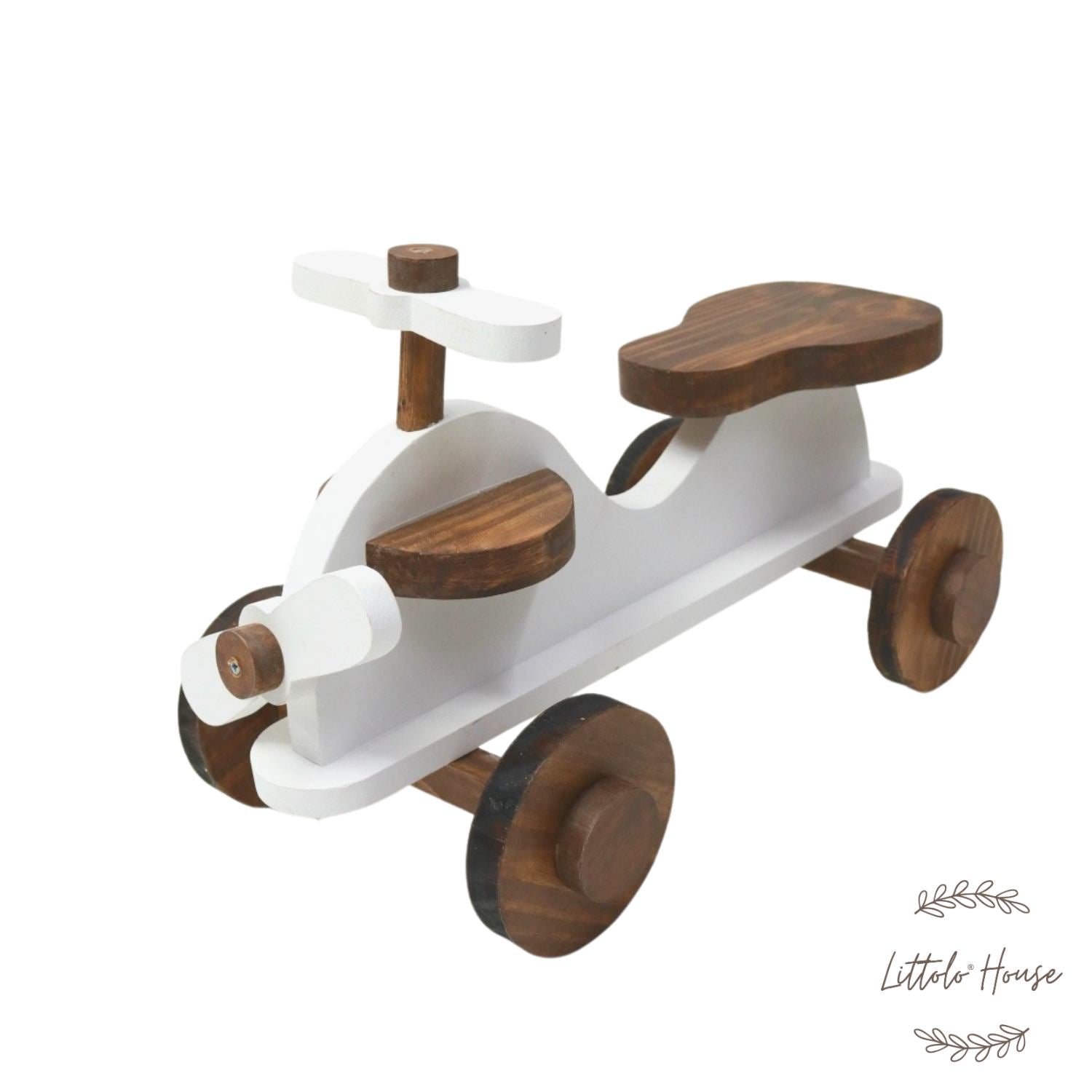 Baby Mini Scooter | Wooden Decorative | White Brown